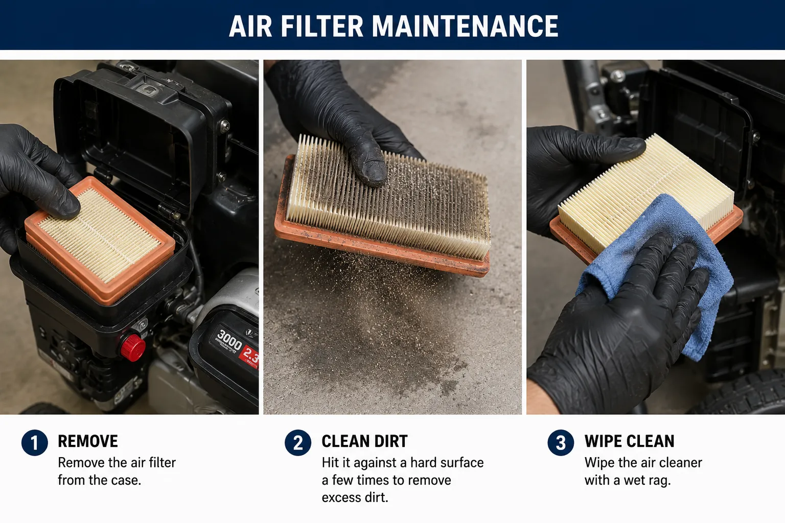 Air filter maintenance steps