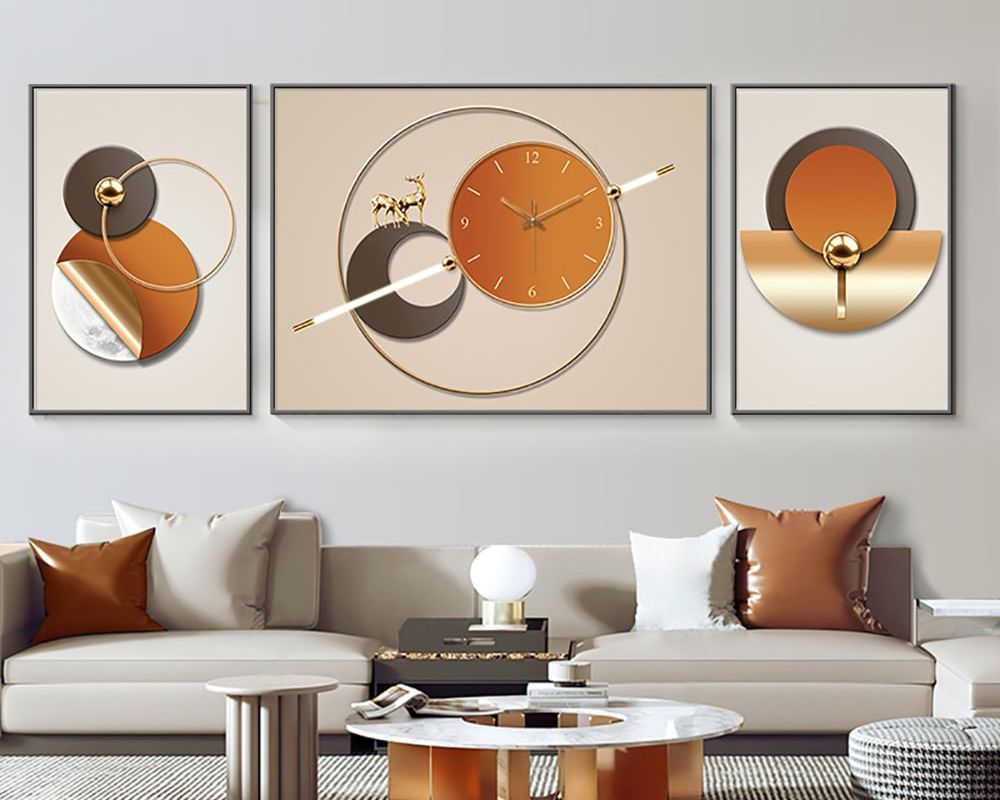 Ideas-for-Living-Room-Wall-Clocks-4 Frame living room wall clocks with wall decor
