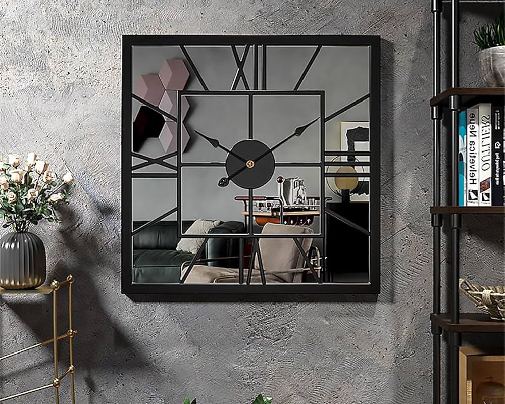 Living Room Wall Clocks: Detailed Guides to Choose & Style Reflective or mirrored wall clocks for living room
