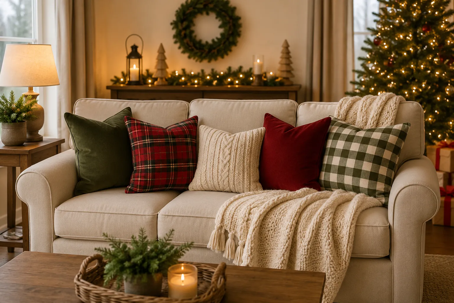 christmas couch decor