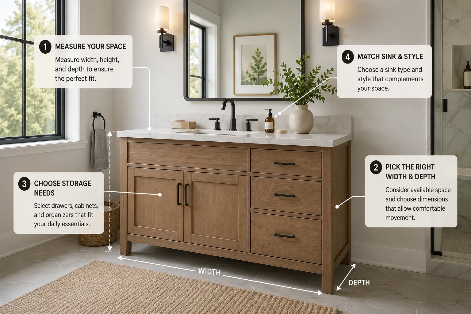 how to choose bathroom vanity