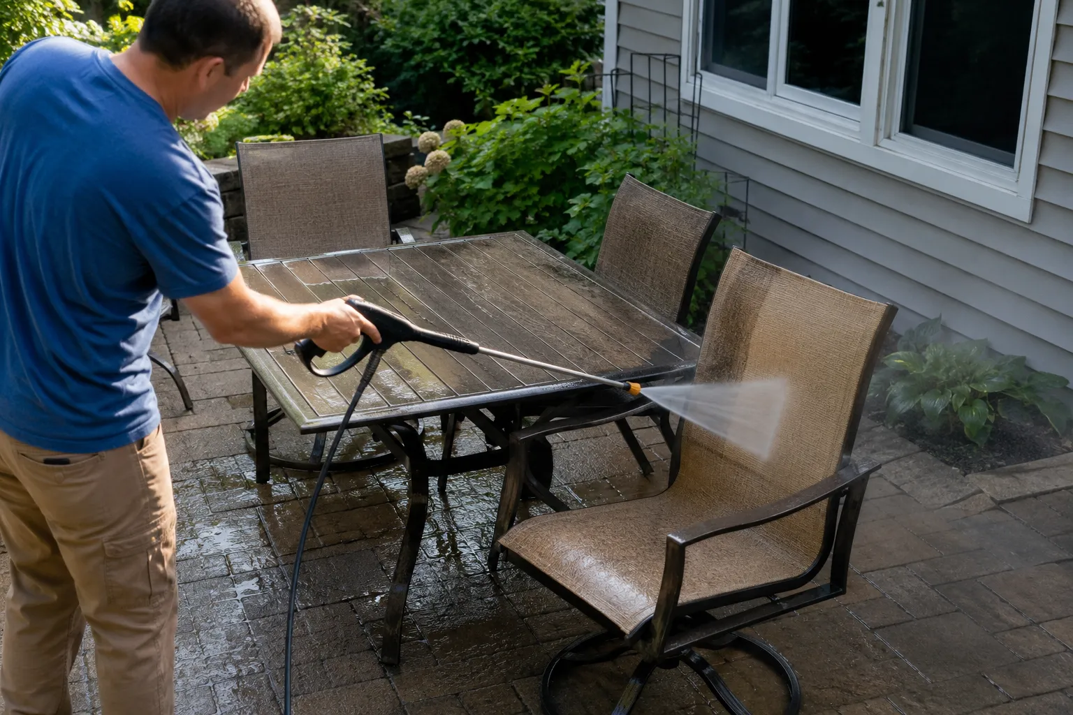 how to clean outdoor patio furniture with pressure washer