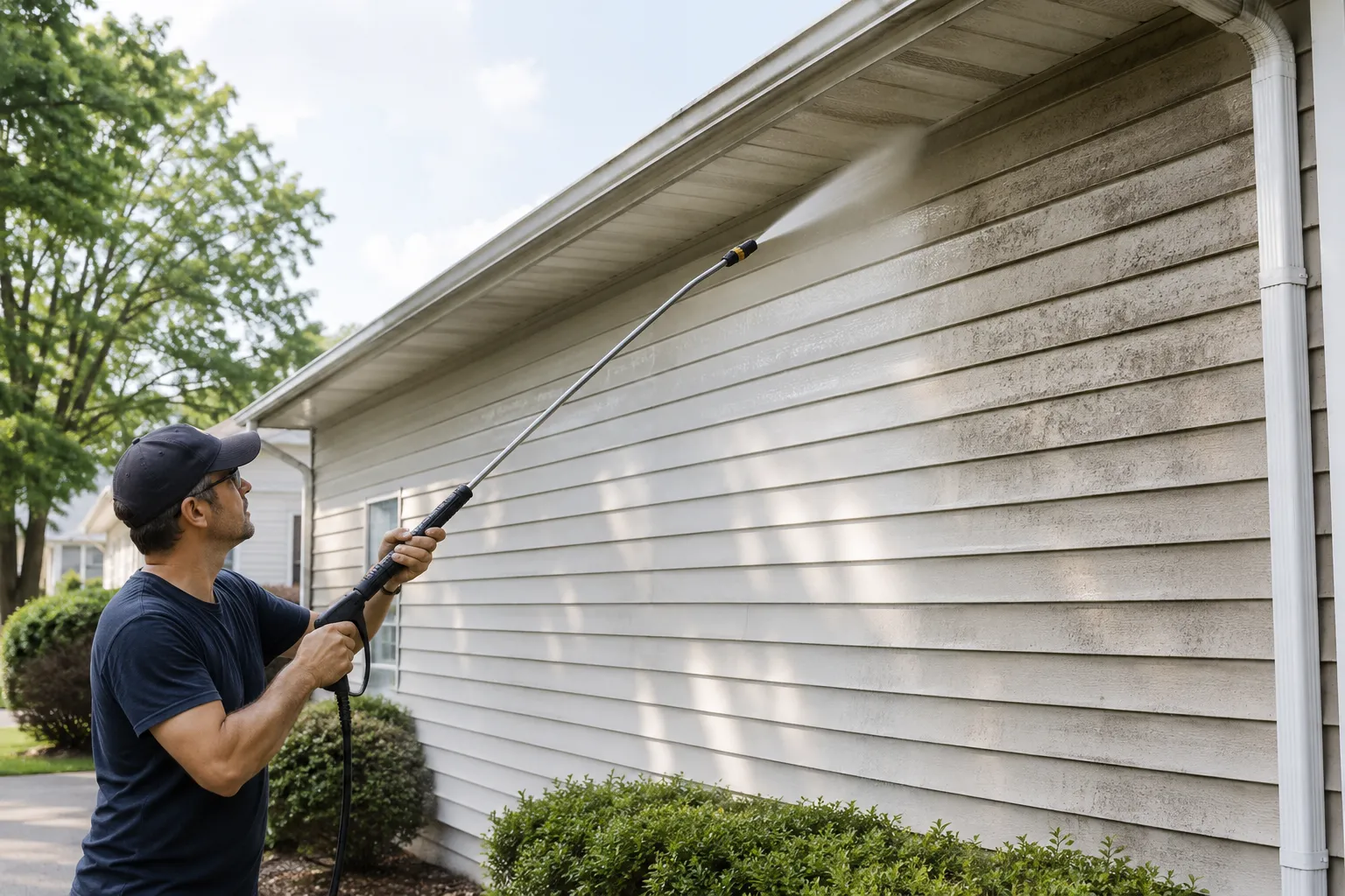 how to pressure wash a house to clean siding