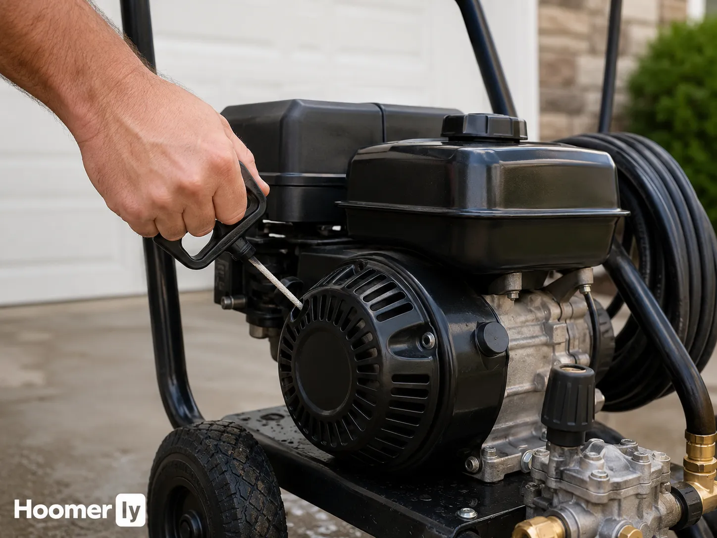 how to start a pressure washer