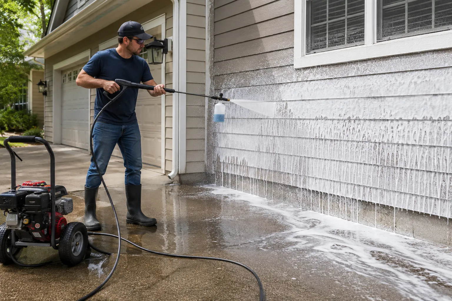 how to use soap with a pressure washer