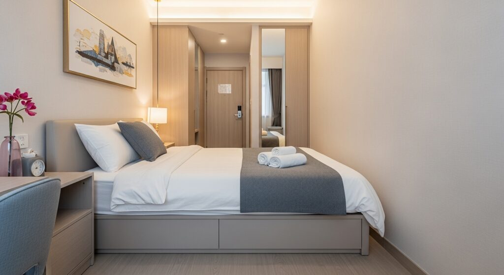 Strategic Bed Placement Maximizing Floor Space