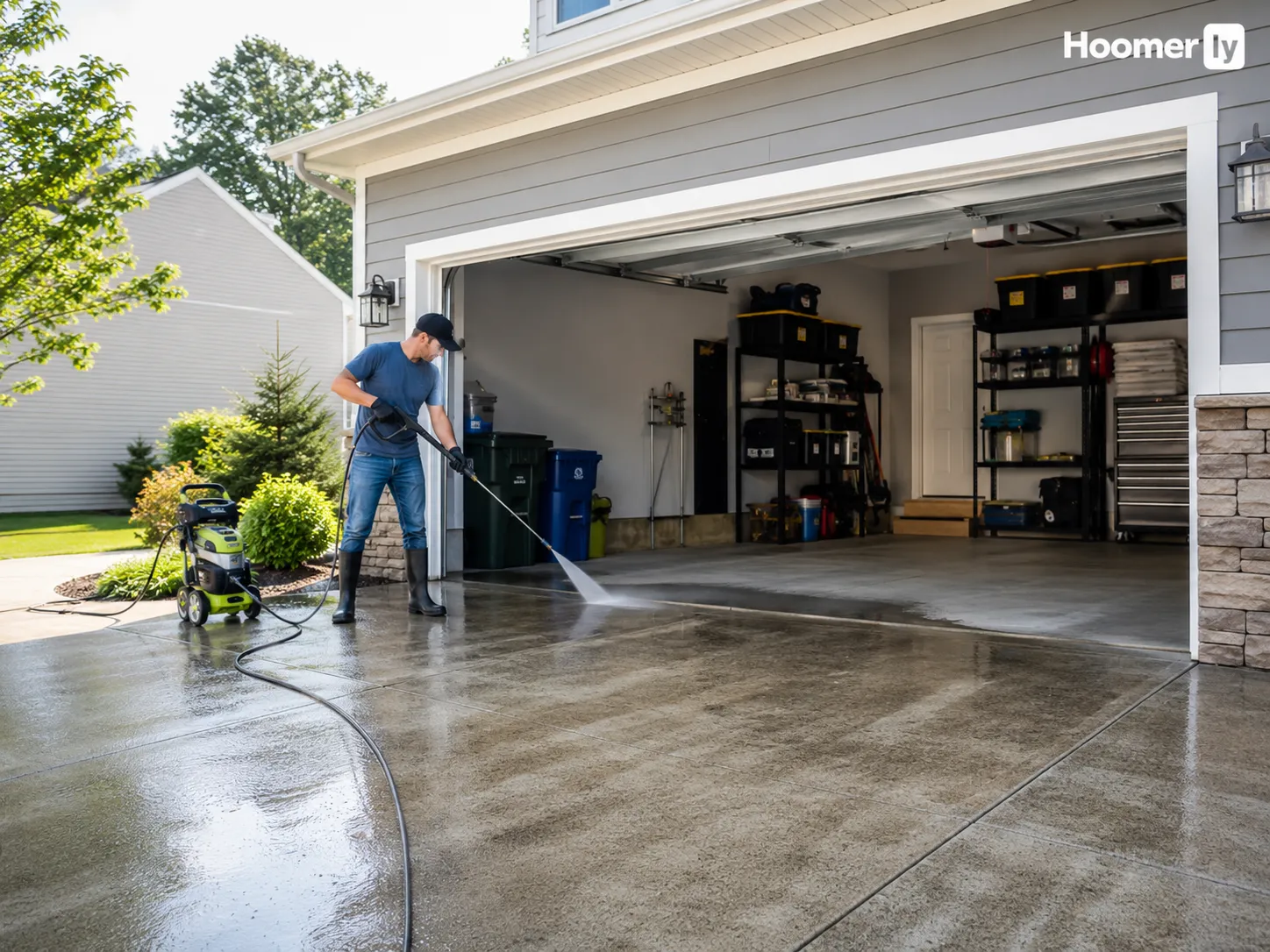 pressure wash garage