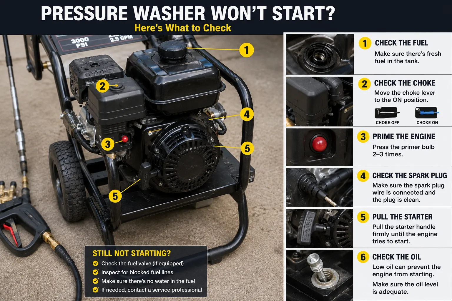 pressure washer wont start