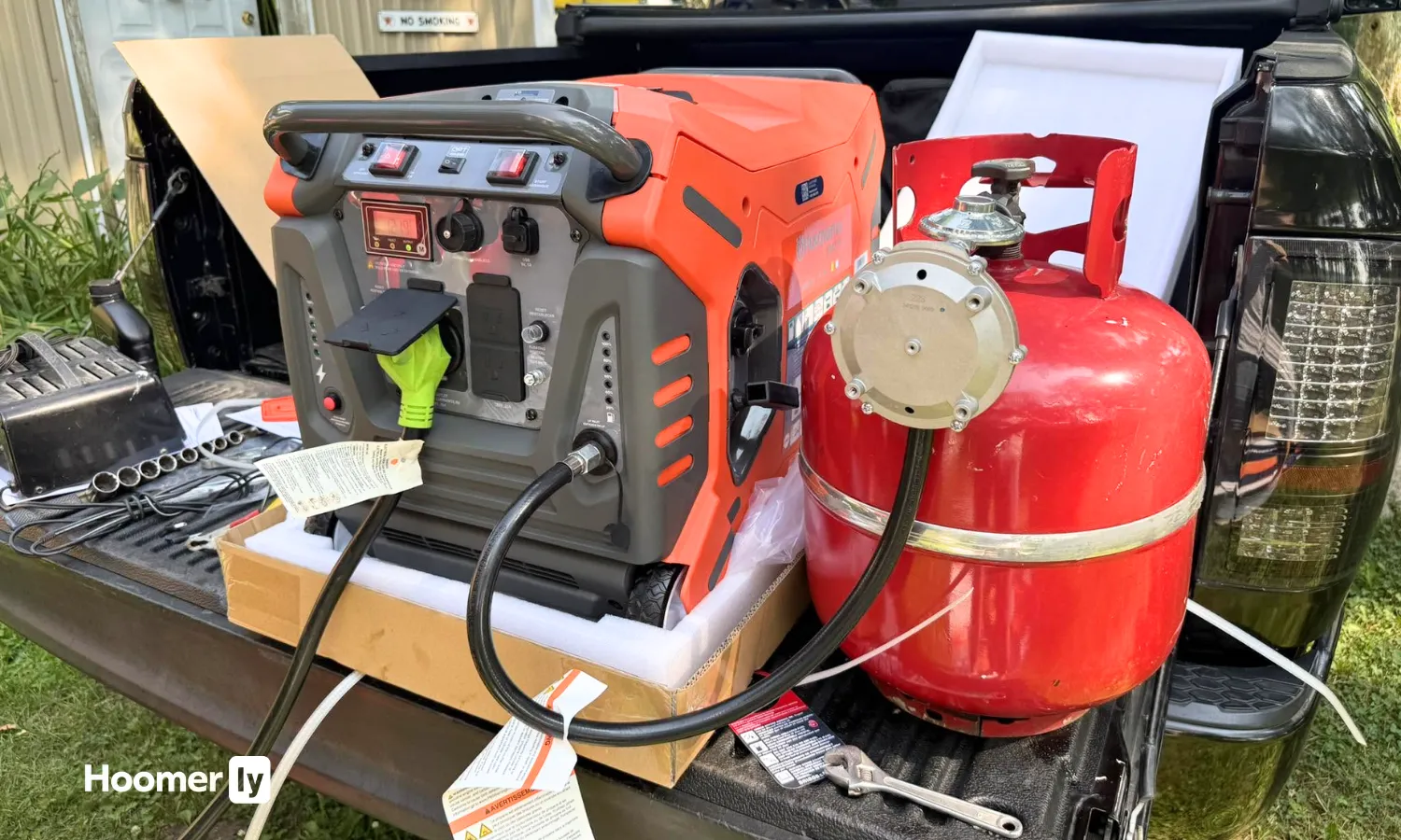 testing portable generator with car