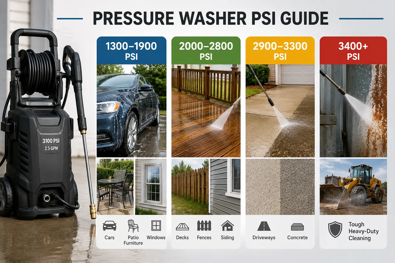 What PSI Pressure Washer Do I Need? A Comprehensive Guide what psi pressure washer do i need